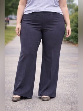 Jaclyn Smith Plus Size Straight-Leg Dress Pants in Charcoal Size 16